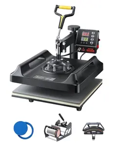 【Spotlight Day】VEVOR Heat Press Machine Sublimation Machine 15 x 15 Inch 8 In 1 Heat Press Set Black