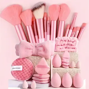 Makeup Brush Set 33 Pcs Makeup Tool Set Premium Synthetic Foundation Powder Concealers Eye shadows Blush Makeup Brushes (Pink, 33 Piece Set) Cosmetic Brush Set Brush Makeup Kit