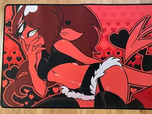 Sallie May Valentine's Desk Mat Gamer Playmat Hazbin Hotel Mat, Gift For Fans