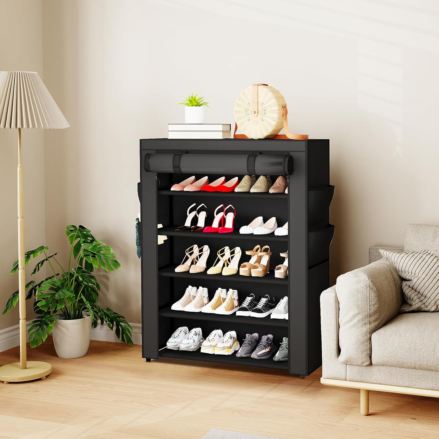 Multi-Layer Shoe Rack Assembly, Simple Dustproof Home Storage, Doorway Dormitory Rent House Indoor Shoes Organizer Standing Cabinet