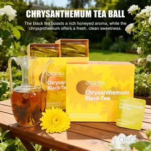 Detox Liver Tea Chrysanthemum Tea Ball 100g 15-20pcs Chrysanthemum & Black Tea from Jiangxi Province with Refreshing Honey Flavor and Pale Yellow Color for Morning Noon and Evening - Beverage