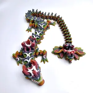 Cinderwing 3Ds Articulating Lunar Dragon 3D Printed Figurine Large 3D Dragon Toy with Crystal-like Finish and Magical Appearance for Shelf Decor