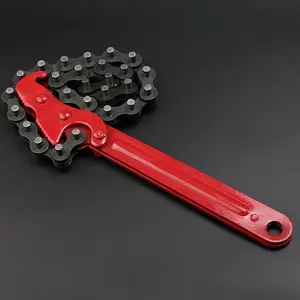 8-Inch Adjustable Ratchet Chain Wrench, Multi-Functional Oil Filter Wrench, Car Engine Removal Tool, Metal Material