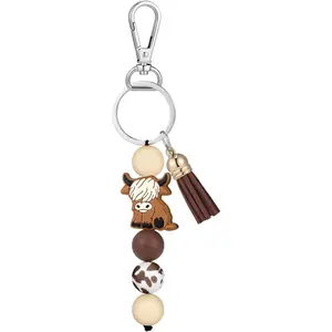 Highland Cow Keychain Highland Cow Party Favors Cute Gifts Animal Keychains with Tassel for Women Men Gifts