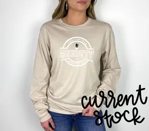 Anxiety Club Team Captain | Oh Honey Designs | Long Sleeve Tee Casual Crew Neck