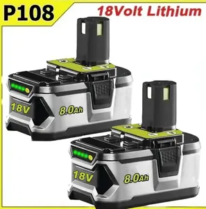 For RYOBI P108 18V One+ Plus High Capacity Battery 18 Volt Lithium-Ion New 8.0AH/6.0AH high quality with LED indicator