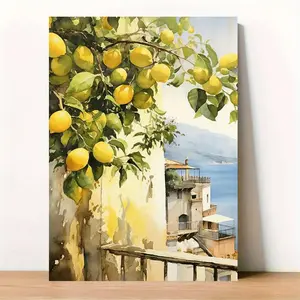 Charming Watercolor Lemon Tree Canvas Art/12x16" Frameless Wall Decor/Perfect for Bedroom, Living Room, Kitchen/Lemon Kitchen Decor/Perfect for Room Decor