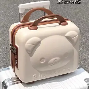 Bear cosmetic case 14 inch mini suitcase small suitcase gift cartoon storage cosmetic bag password case
