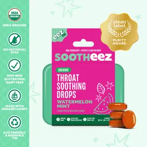 Sootheez Organic Throat Soothing Drops, Watermelon Mint, For Adults