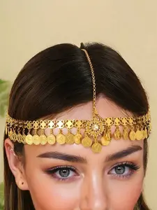 Bohemian Vintage Coin Headpiece, Fashion Multi-Functional Hair Chain, Casual Outdoor Charm Accessory, Perfect for Parties, Festivals, Weddings