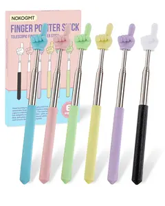 NOKOGMT - 6PCS Finger Pointer Stick for Classroom – Extendable Teacher Pointer Stick and Pointer Finger Tool – Colorful Hand Pointer Stick for Presentations – Telescopic Pointer Stick for Kids and Adults – Classroom Essentials