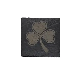 Shamrock Slate Coasters: Add a Touch of Irish Elegance to Your Home! (4 pcs.)