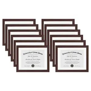 Americanflat Diploma Frames | Set of 2,4,12 | With 8.5x11 Mat | Wall Display