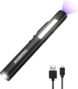 Flashlight Pen Light, Rechargeable Penlight with 365 nm UV Black Light, 450 Lumen LED Mini Pocket Flashlight, for Inspection, Work, Repair, Pet Secretion Detection