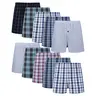 JupiterSecret 10-Pack Men's Woven Boxer Shorts Underwear, Soft Breathable Cotton Blend, Button Fly, Classic Elastic Waistband, Assorted Plaid and Solid Colors