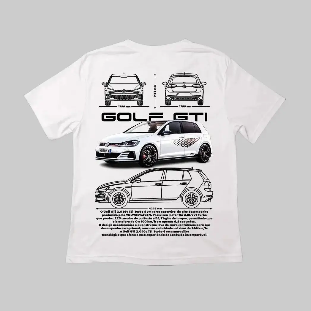 VW Golf GTI Graphic Car T-Shirt Sweatshirt Hoodie 2 Sided Gift For Car Lovers
