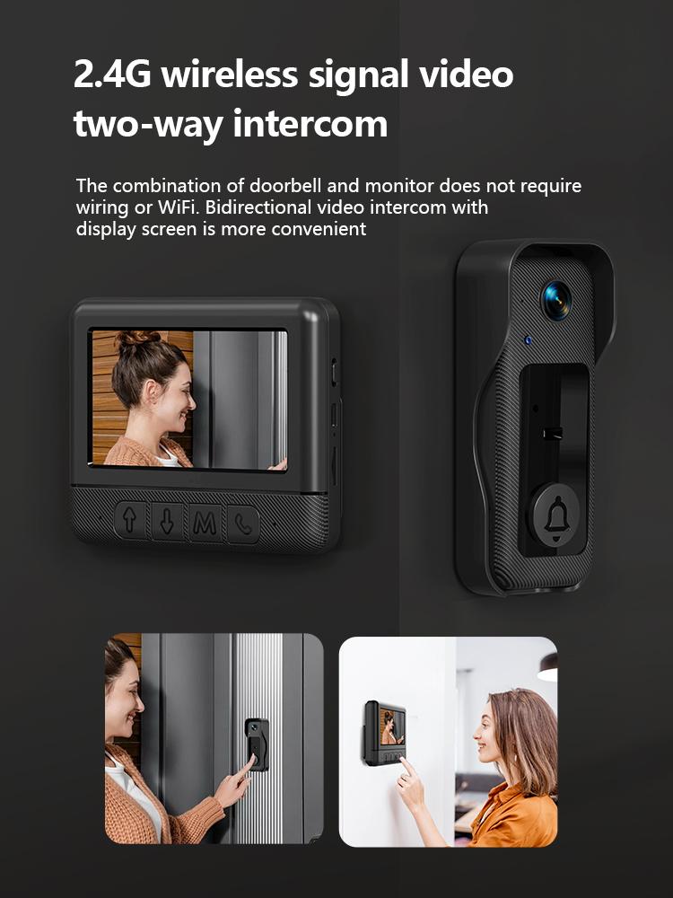 Wireless Video Doorbell with 4.3-inch Color Screen, Night Vision & Waterproof Design,2.4G Connectivity, Long Battery Life,Includes Chime & Accessories Wireless Video Doorbell with 4.3-inch Color Screen, Night Vision & Waterproof Design,2.4G Connectivity, Long Battery Life,Includes Chime & Accessories