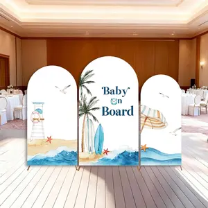 15-day Delivery Baby on Board Baby Shower Backdrop Arch Cover Seashell Coastal Party Summer Decor