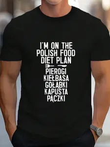 100% Cotton Polish Food Pierogi Kielbasa Paczki Poland Polska T-Shirt Women's Men's Graphic Tee Crew Neck summer vacation Tops