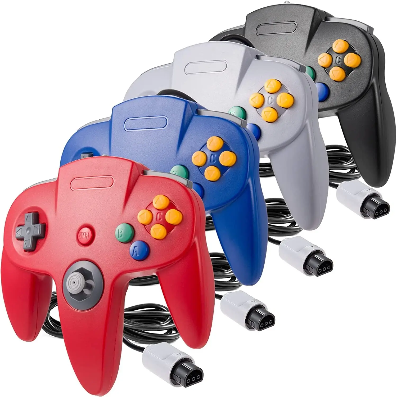 TekDeals Wired Controller Gamepad for N64 Console, Classic Layout with Analog Stick, Z-Trigger and 6 ft Cable, 4 Colors
