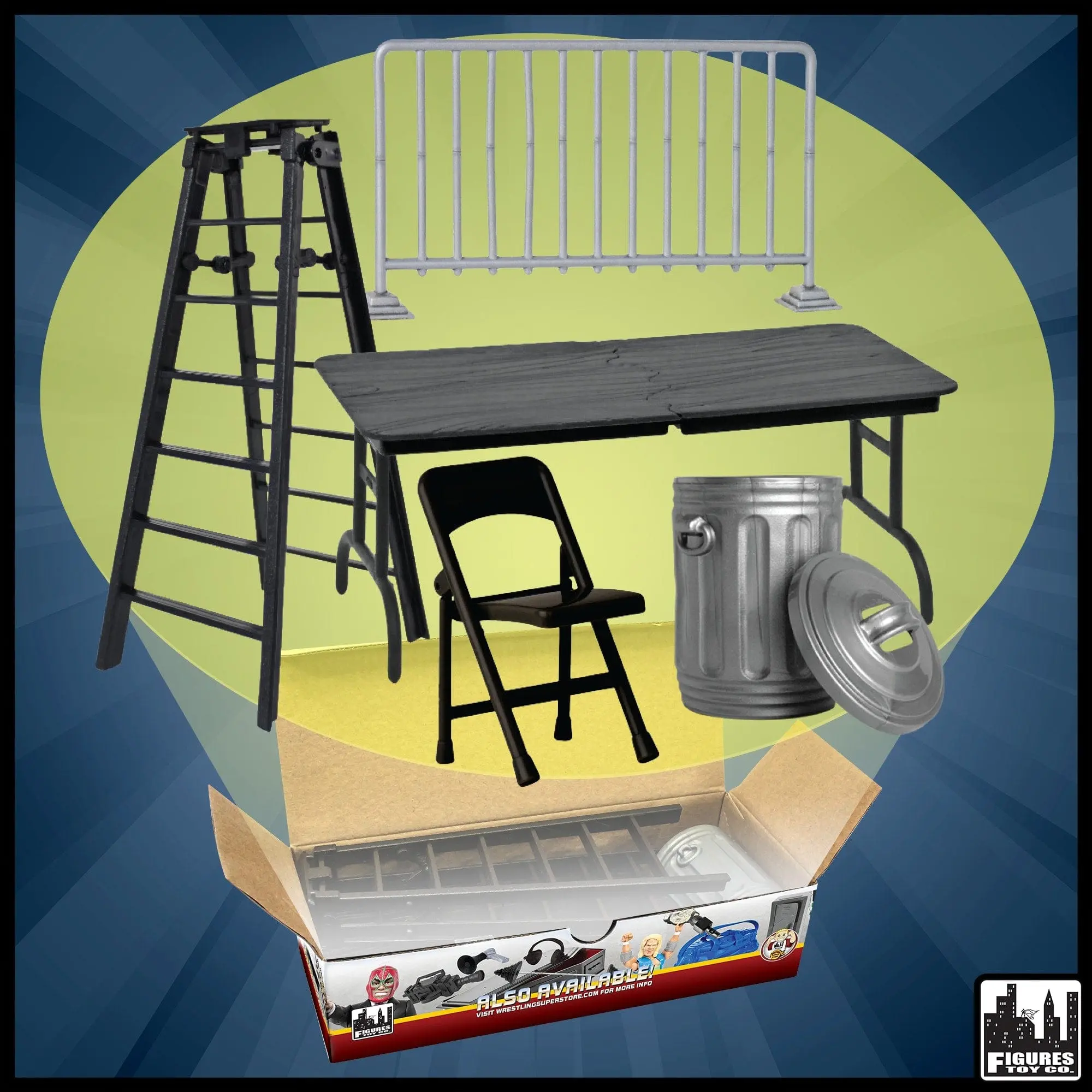 Set of 5 Wrestling Prop Accessories for WWE & AEW Wrestling Action Figures