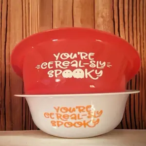 Halloween Cereal Bowls- Cereal Killer Bowl Plastic Tableware Handmade