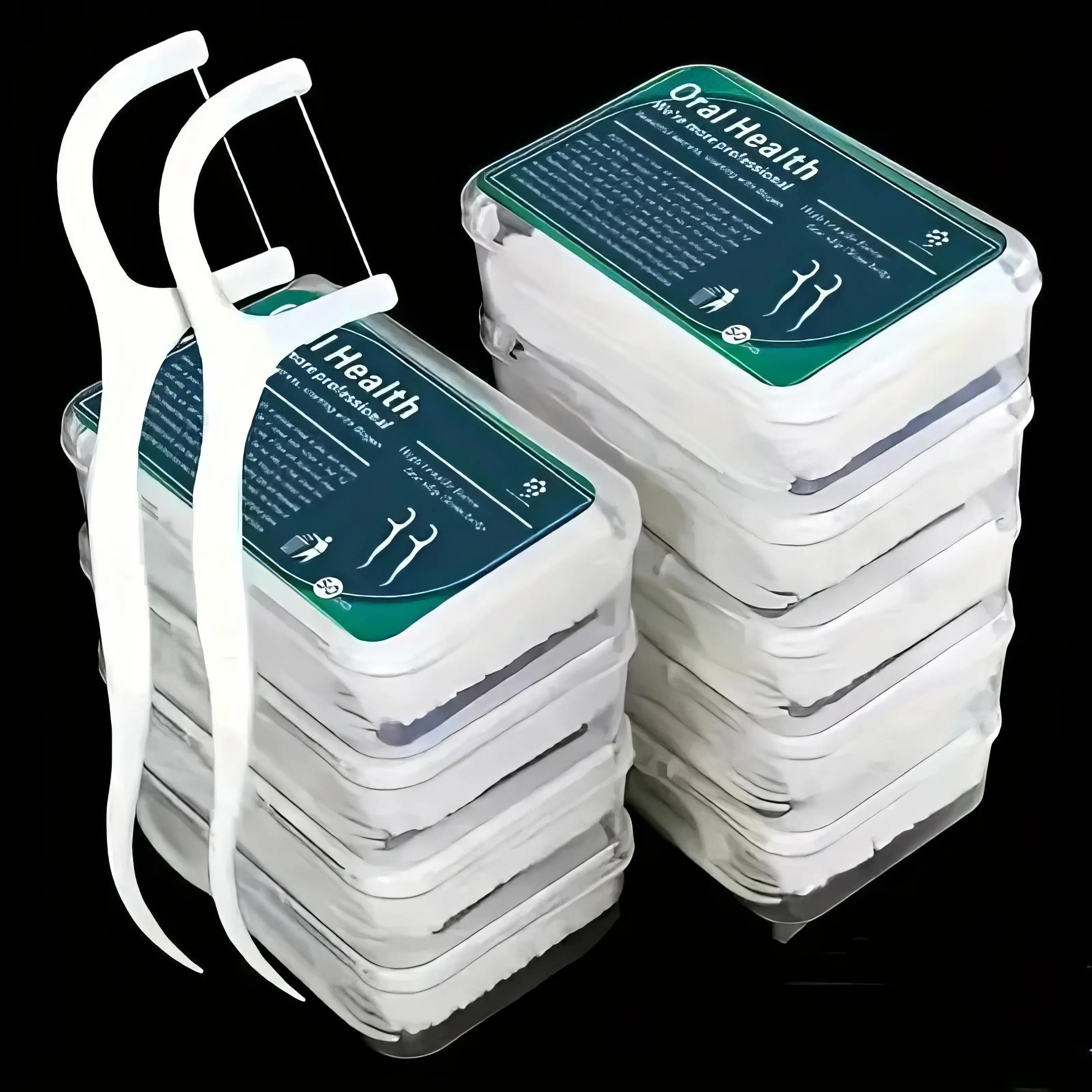 OralHealth 50-Piece Interdental Flosser Dental Picks Multi-Pack - Dental Accessories for Gum Health, Compact Storage Box, Mint Flavored, Easy-Grip Handle, Pre-Threaded, Portable and Practical