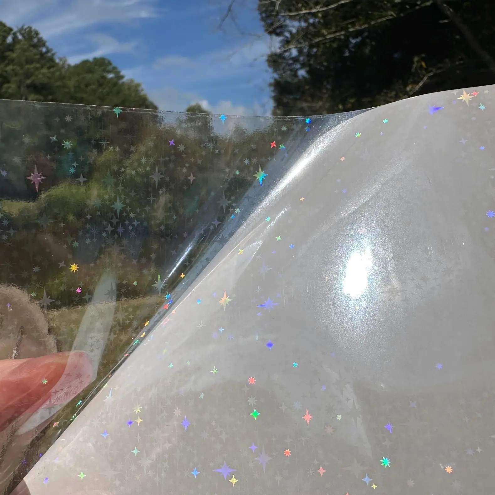 Holographic Stars Clear Gloss Laminate