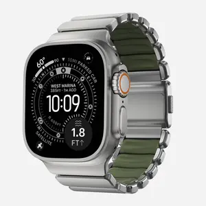 Magnetic Wearable Stratos Band, 49mm, Natural Titanium, Forest FKM - Tech Accessories, Men's Fashion Watch Accessories, Men's Accessories