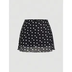 Directional - Women's Minimalist Commuter Short Polka Dot Print Skirt