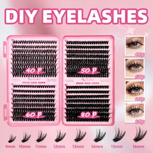 Lash Goals Unlocked — Natural Glam Lash Extension Kit (30D/40D/50D) with Ultra‑Thin Cotton Band, Waterproof Wispy Lash Clusters for Everyday Wear & Date Nights, High‑Quality Gentle Synthetic Fibers