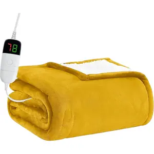 Heated Electric Blanket Twin - 62" x 84" Heating Blanket with 10 Heating Levels & 8 Hours Auto Off, Warm Flannel Blanket, Christmas Birthday Gifts for Wome