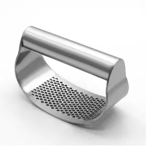 Stainless Steel Garlic Press Rocker – Manual Garlic & Ginger Crusher Mincer Kitchen Tool