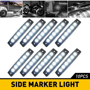 10x 3.8" Smoked Amber/Red/White/Green Side Marker Clearance Lights 6 LED for Truck Trailer