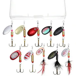 10PCS Rooster Tail Lures, Wedding Ring Spinners Fishing With Brass Spinner For Trout Bass And Salmon In Freshwater Streams, Soft Fishing Bait, Easy To Lure Fish, Suitable For Saltwater And Freshwater Fishing;
