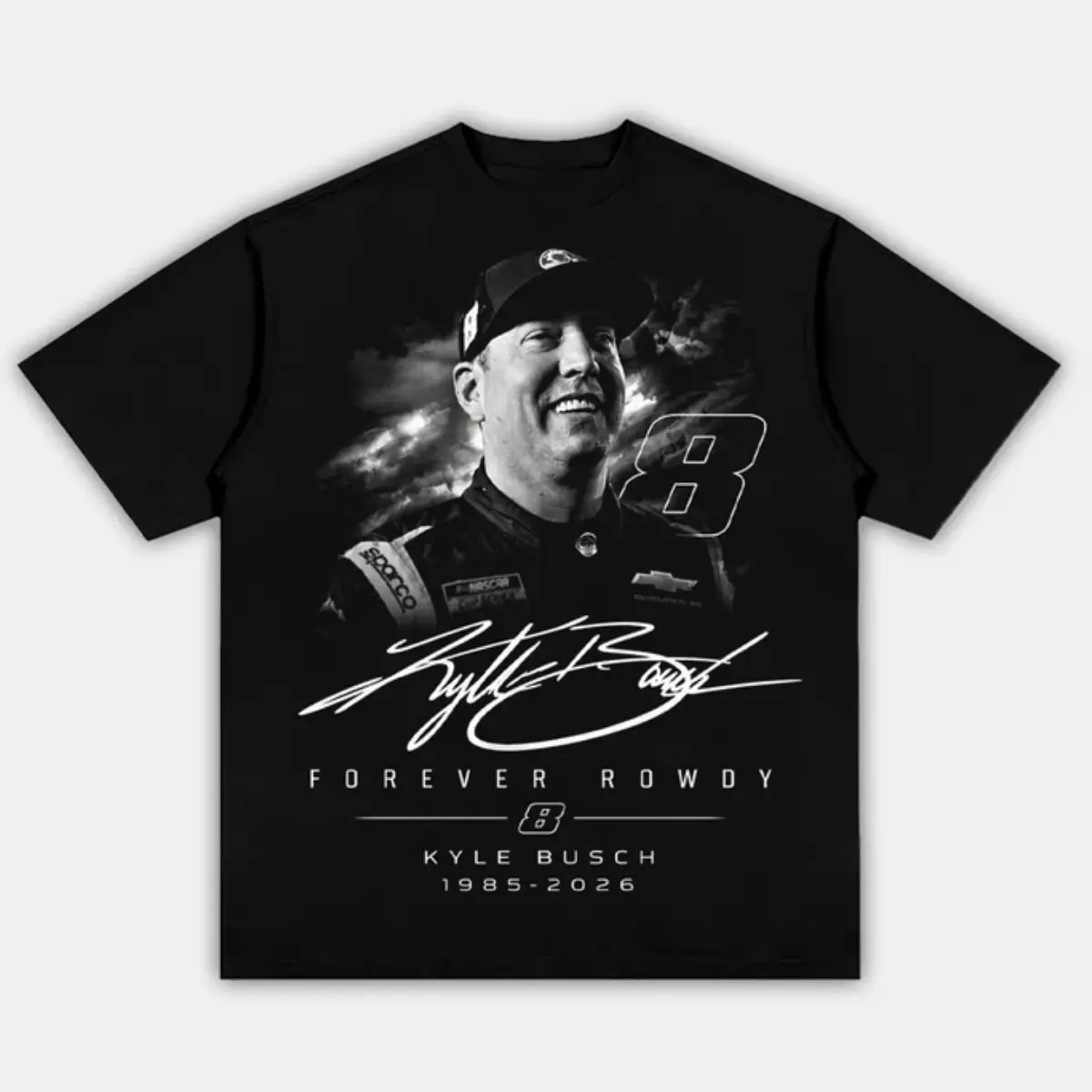 KYLE BUSCH "FOREVER ROWDY" V3 Nascar Legend Racing dult and Youth T-Shirt Sweatshirt, Kyle Busch shirt, graphic t-shirts, Nascar Tribute Top, Gift For Fan Racing Legend Memorial Unisex, men's clothing clothes merch, Gift For Women
