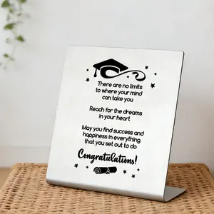 Graduation Gifts for Her Him 2026, Stainless Steel Inspirational Plaque, Class of 2026 Graduation Decor, Congrats Grad Gift with Quote