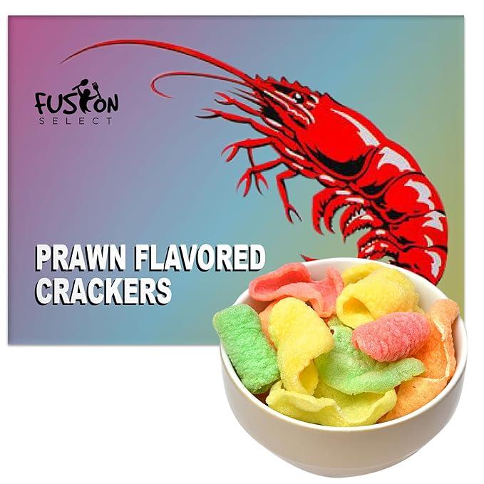 Fusion Select 1 Pk Uncooked Prawn Crackers - Multi-Colored Shrimp Chips for Sharing, Serving Snack Platters at Parties - Dehydrated Seafood Chips, Ready to Cook & Easy to Fry - Savory Asian Snacks 8oz