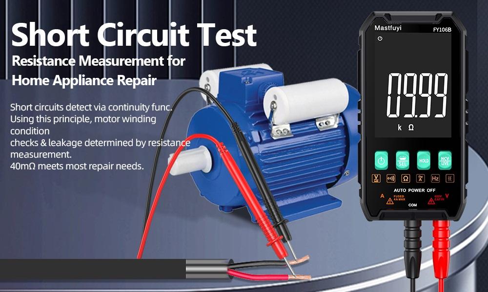 Mastfuyi FY106 Lightweight Smart True RMS Digital Multimeter - 3999 Counts voltmeter, Auto-Ranging, CAT III 600V, Professional Voltage Tester with Test Leads, Tools and Gadgets, Work Accessories, Mechanic Tools for Live Wires detail 12