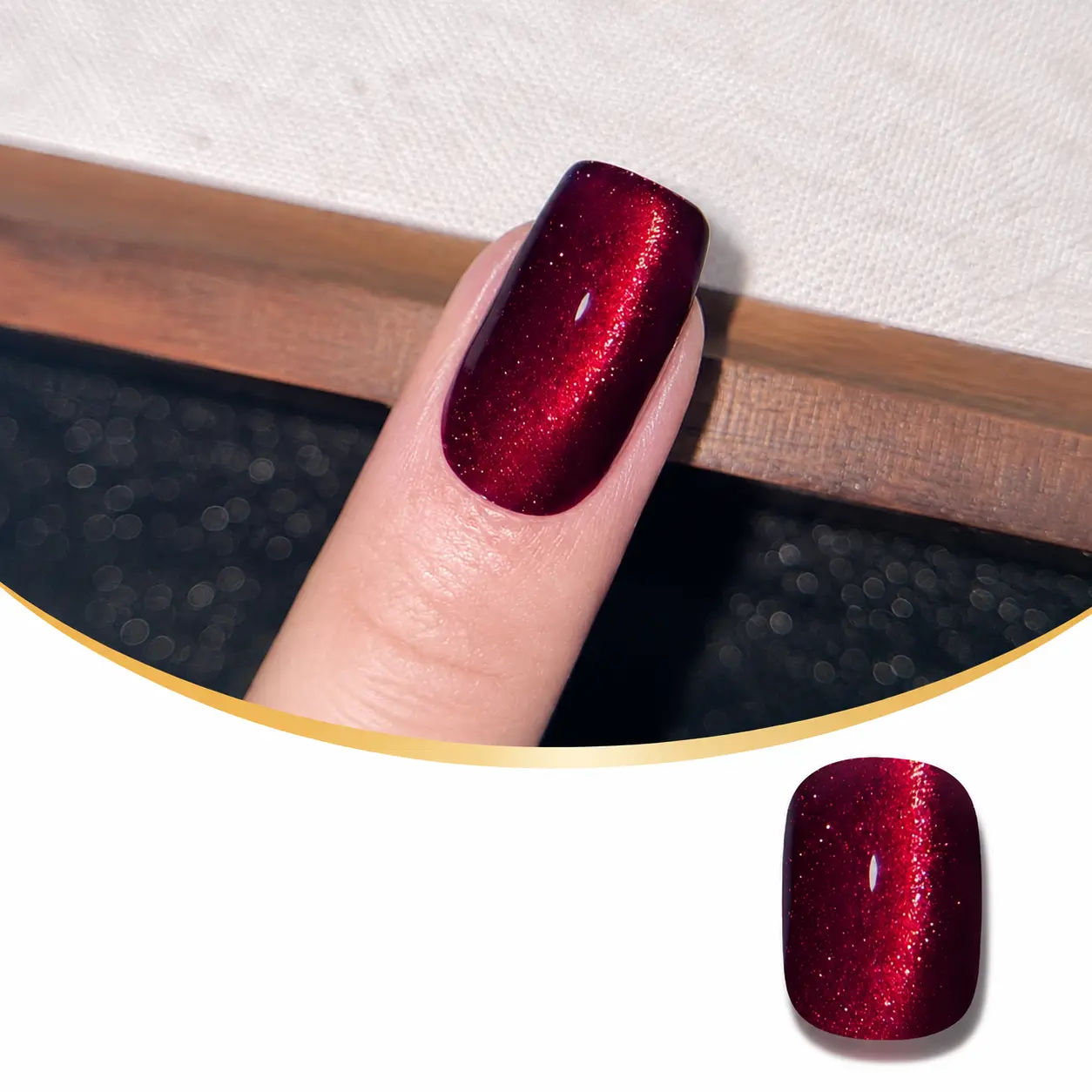 MOLISHA Cat Eye Red Gel Nail Polish Kit, Noble Red (tool included)