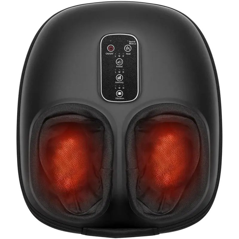 Cotsoco Shiatsu Foot Massager Machine with Soothing Heat and Air Compression, 3D Deep Kneading Therapy for Blood Circulation and Plantar Comfort, Quiet Portable Design with Removable Sleeve, Ideal Gift for Relaxing Therapy