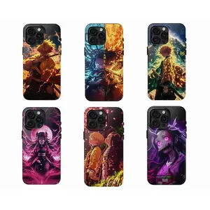 Demon Slayer Zenitsu & Nezuko Phone Case, Anime Tough Protective Cover, Fan Gift for Men Women, Compatible with iPhone 11-17 Pro Max/Plus and Samsung Galaxy S23-25
