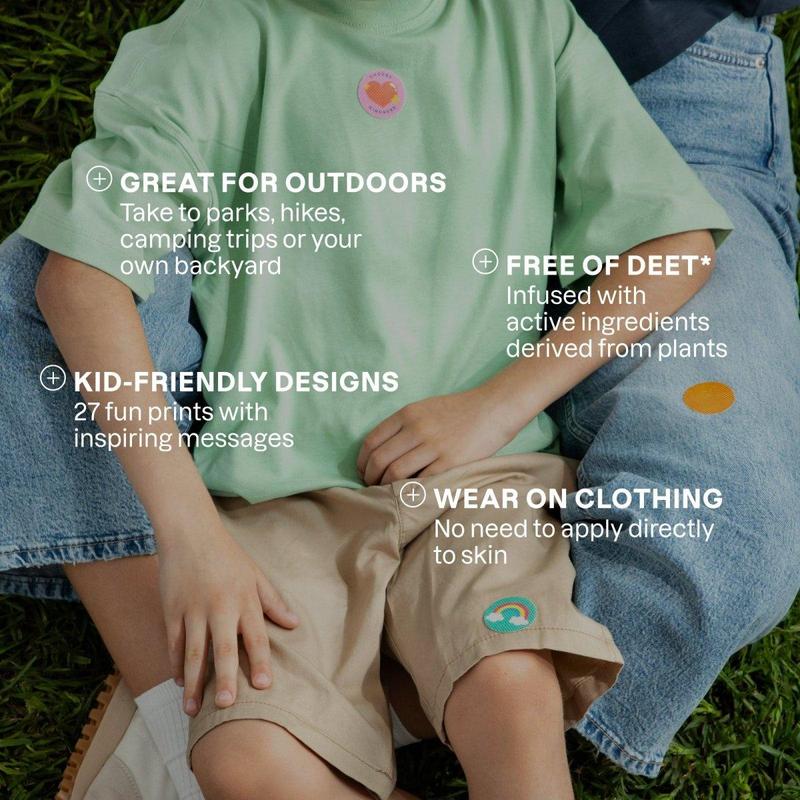 Cliganic Natural Mosquito Repellent Patches (Positive Vibes) - DEET-Free, Travel-Friendly Stickers for Kids & Adults with Citronella Oil