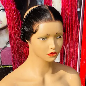 Ready To Wear Gele/Turban Frontals 13*4 Hair Blends Full Frontal For Turban and Gele, Color 1B Black Hair