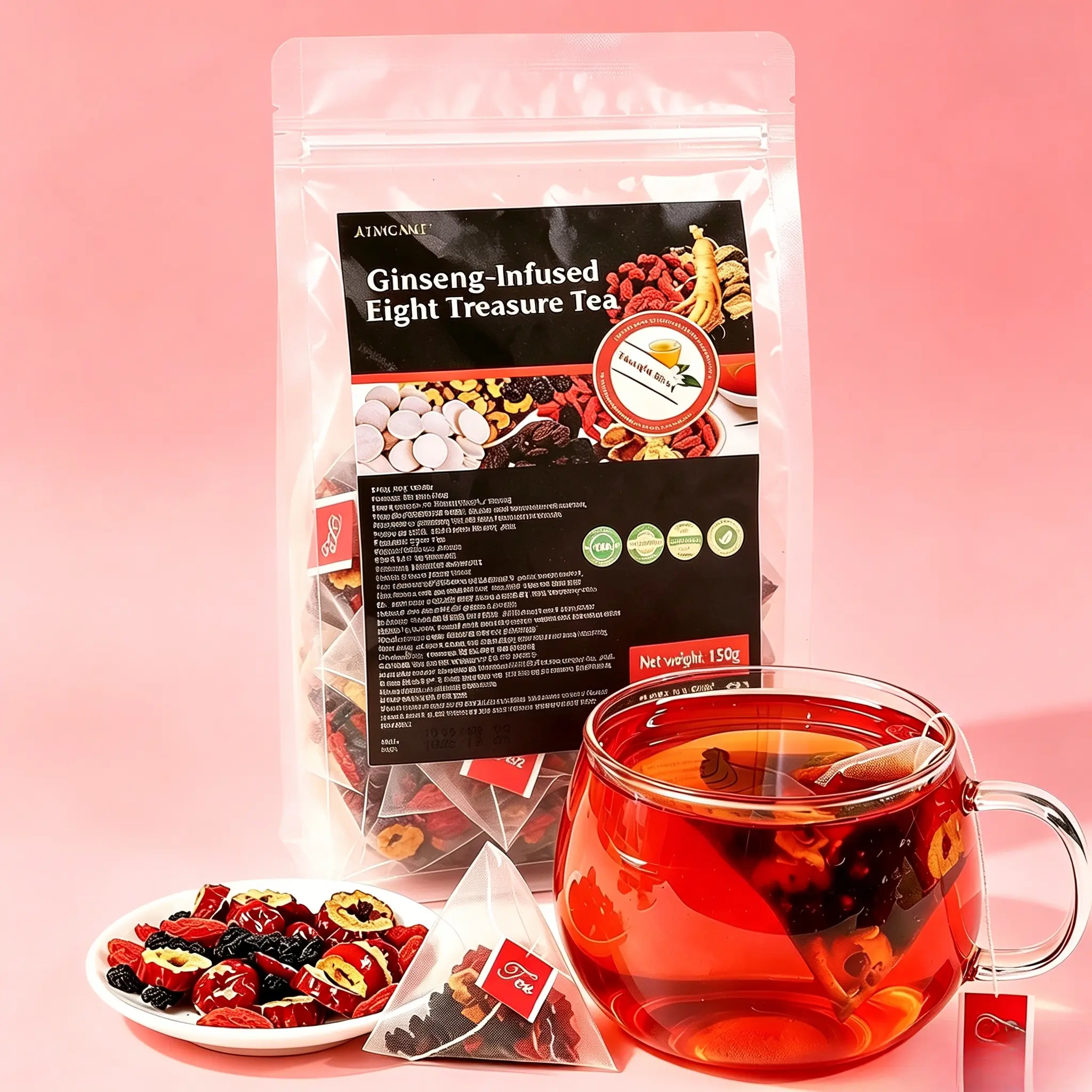 Morning Ritual Ginseng Tea, 30 Individually Wrapped Teabags. Maca, Goji Berry, Polygonatum & Mulberry Herbal Blend. Caffeine Free Tisane for Natural Energy & Wellness Support. A Revitalizing Cup to Start Your Day Right.