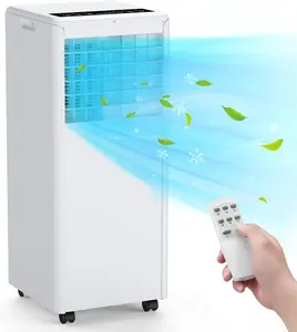 8000 BTUs Portable Air Conditioner, Air Conditioners 3-in-1 Cooling, Fan & Dehumidifier for Up to 350 Sq.Ft, Remote Control, 24H Timer, Smart Sleep Mode, Floor AC Units, LED Display