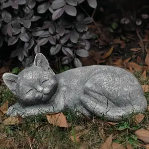 Garden Sleeping  Memorial Stone  Grave Marker Remembrance Kitten Statues for Garden,Patio,Lawn,Grave Decor Pet Sympathy