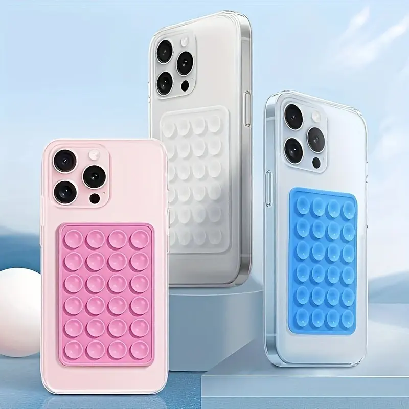 2PCS Silicone Suction Cup Square Single Side Silicone Suction Cup Universal Cellphone Smartphone Stand Protective Protection Mount
