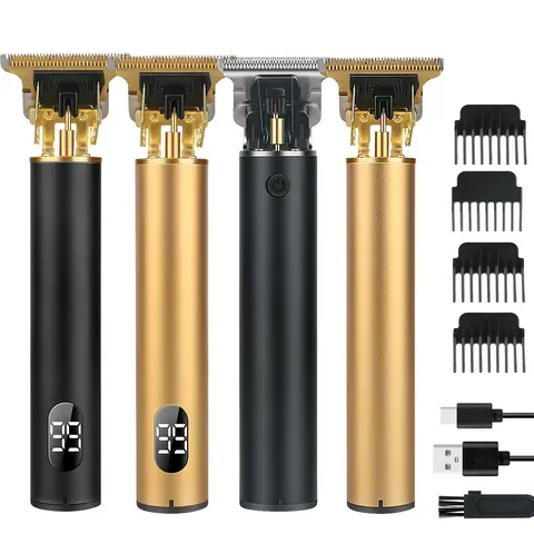 Professional Men's Electric Hair Trimmer Clipper ,Cordless USB Rechargeable Beard Shaver Hair Cutting Machine Kits