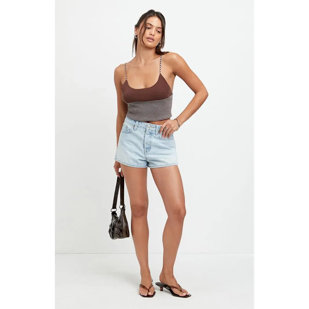 Pacsun Women's Ivy High Waisted Festival Jean Shorts Light Blue Pacsun Women's Ivy High Waisted Festival Jean Shorts Light Blue